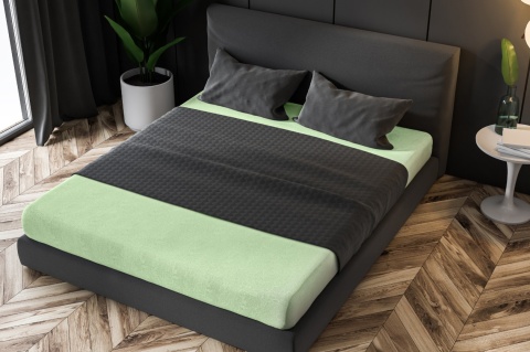 Prześcieradło frotte z gumką Seladongrün 90x200 cm