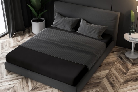 Prześcieradło frotte z gumką Schwarz 100x200 cm