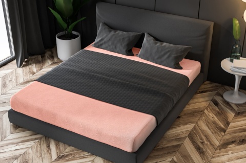 Prześcieradło frotte z gumką Lachsfarben 180x200 cm