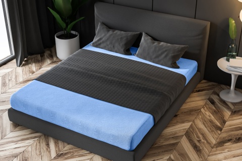 Prześcieradło frotte z gumką Himmelblau 200x220 cm