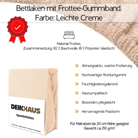 Prześcieradło frotte z gumką Hellcreme 200x220 cm