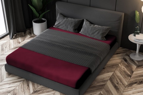 Prześcieradło frotte z gumką Dunkelrot 200x220 cm