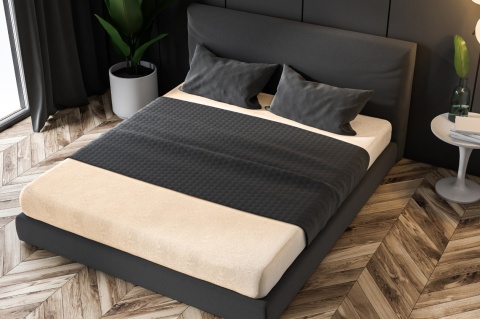 Prześcieradło frotte z gumką Creme 90x200 cm