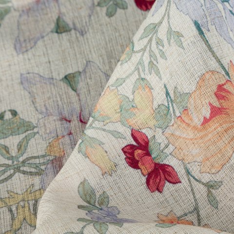 Vorhang CARA/NAT+POM 140X250 Ösen