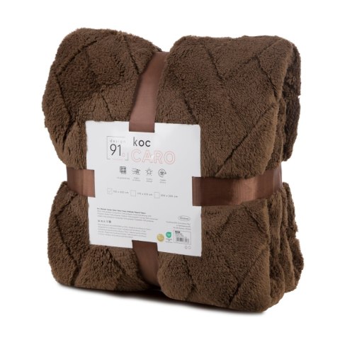 KOC CARO 170X210 CM CIEMNOBRĄZOWY