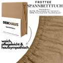 Prześcieradło frotte z gumką Dunkelbeige 90x200 cm