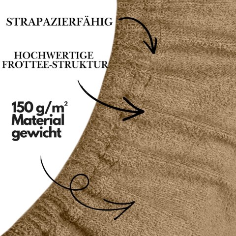 Prześcieradło frotte z gumką Dunkelbeige 90x200 cm