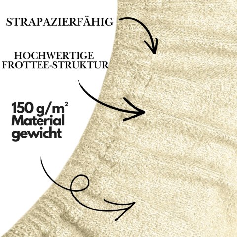 Prześcieradło frotte z gumką Ecru 120x200 cm