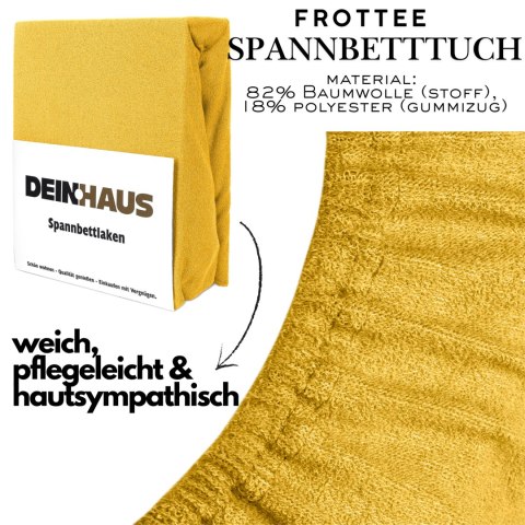 Prześcieradło frotte z gumką Gelb 160x200 cm
