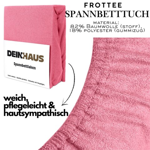 Prześcieradło frotte z gumką Korallenrot 200x220 cm