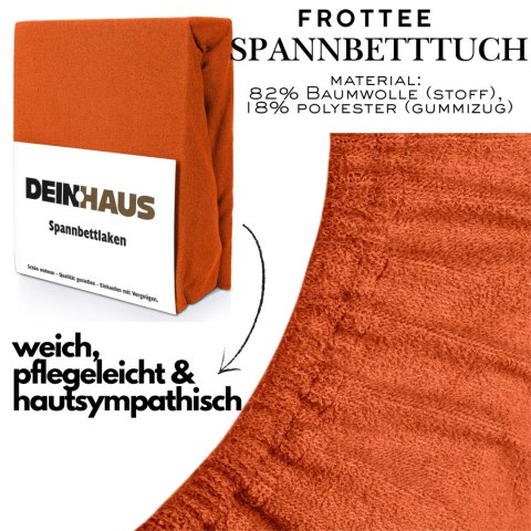 Prześcieradło frotte z gumką Orange 120x200 cm