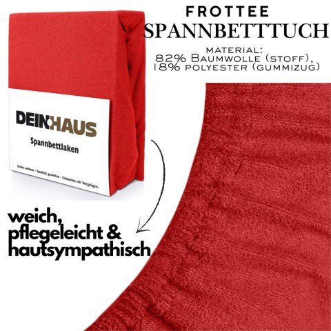 Prześcieradło frotte z gumką Rot 200x220 cm