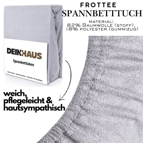 Prześcieradło frotte z gumką Schwarzgrau 100x200 cm