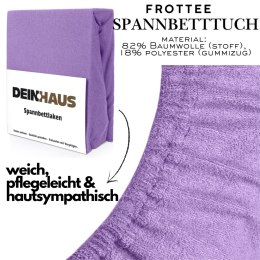 Prześcieradło frotte z gumką Violett 100x200 cm