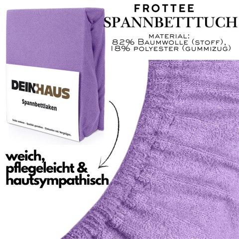Prześcieradło frotte z gumką Violett 180x200 cm